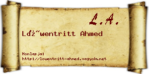 Löwentritt Ahmed névjegykártya